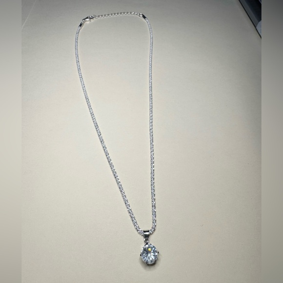 Silver Rhinestone Necklace - Picture 2 of 2